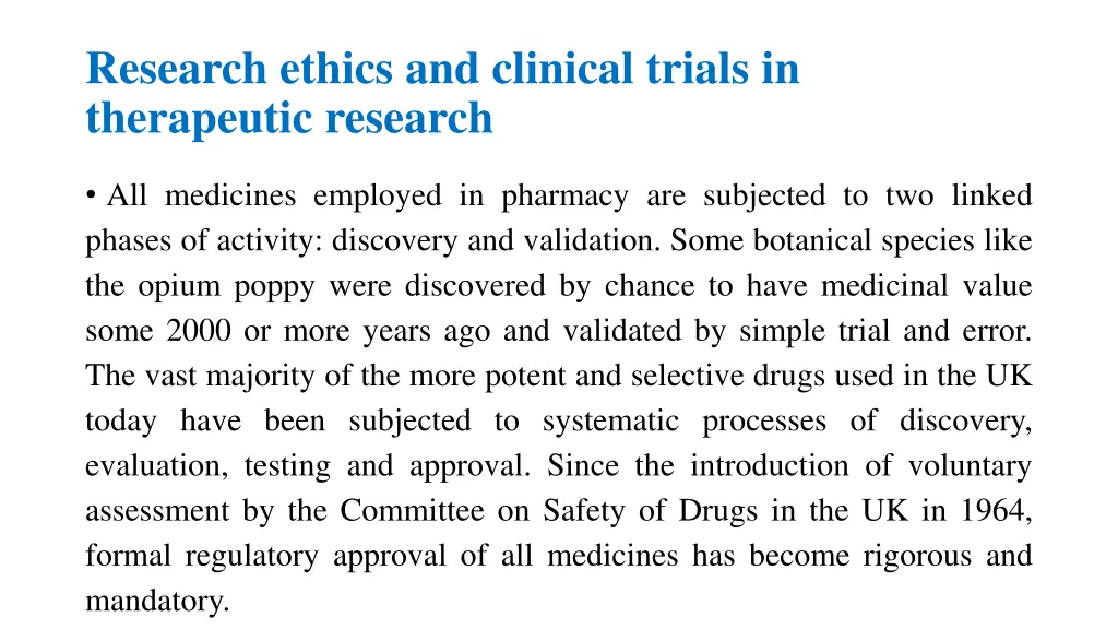 research ethics and clinical trials