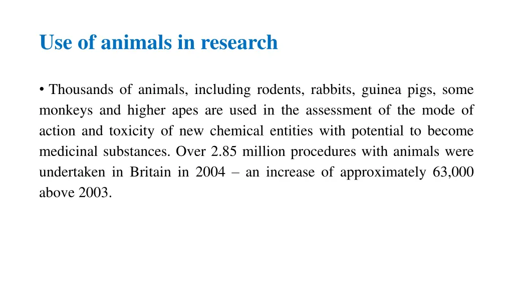 use of animals in research
