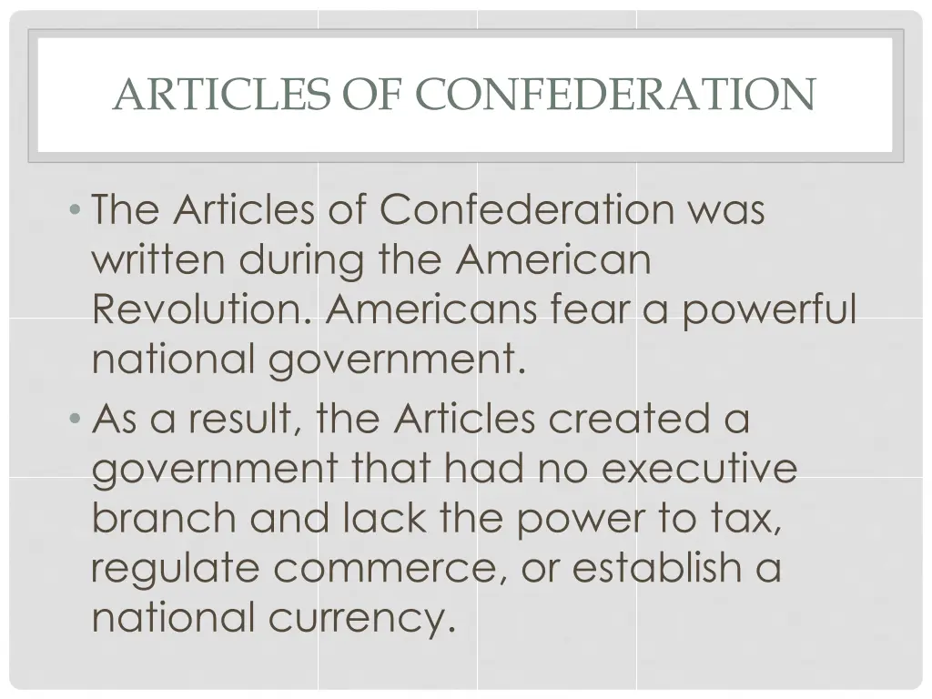 articles of confederation