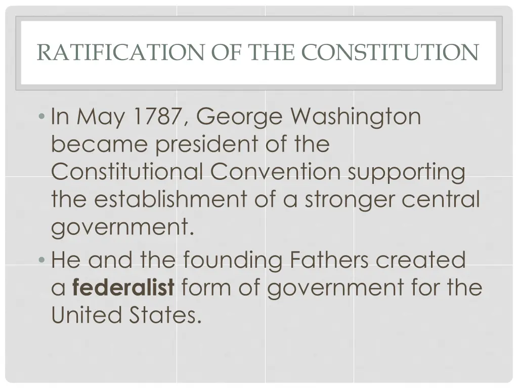 ratification of the constitution