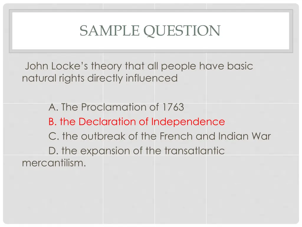 sample question 1