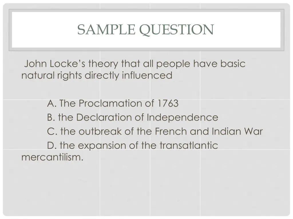 sample question