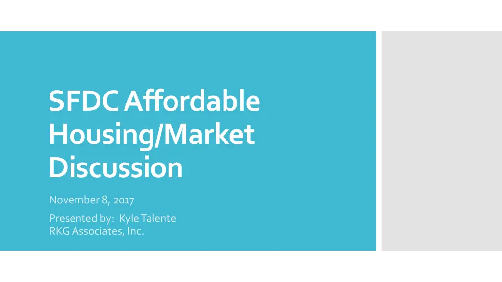 sfdc affordable housing market discussion