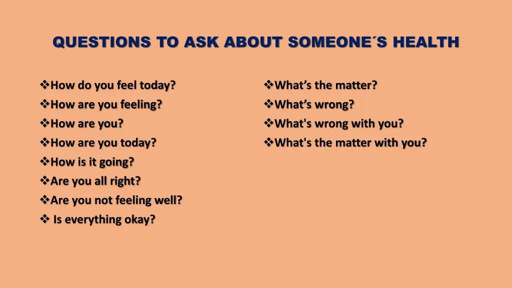questions to ask about someone s health
