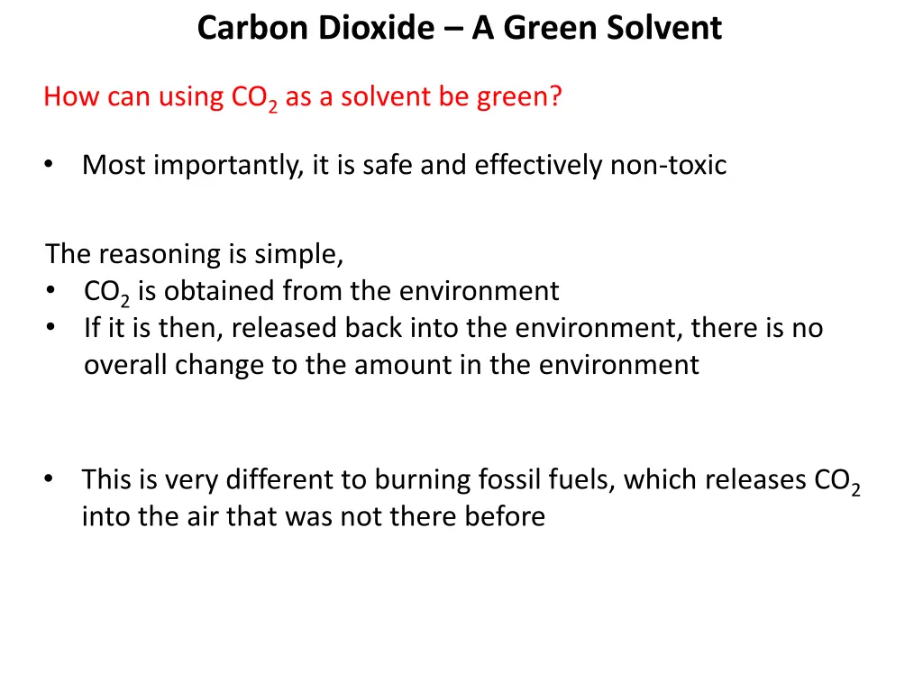 carbon dioxide a green solvent 1