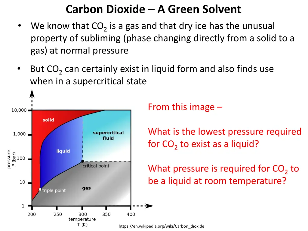 carbon dioxide a green solvent we know that