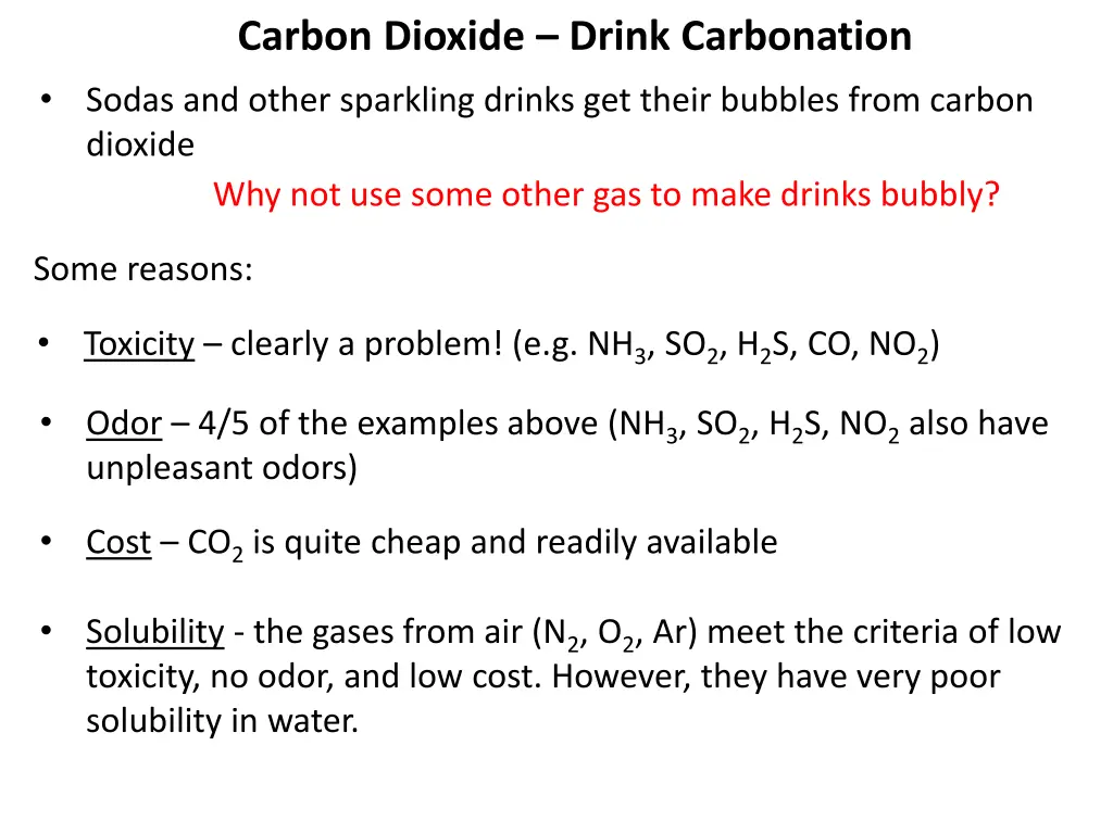 carbon dioxide drink carbonation