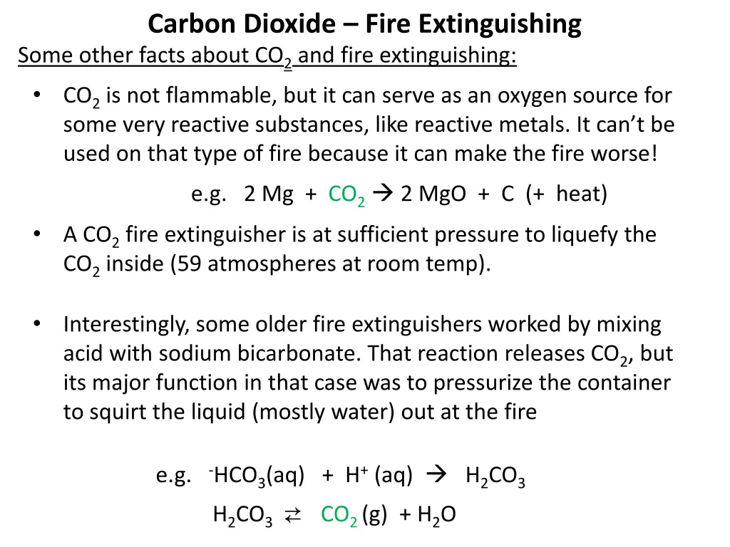 carbon dioxide fire extinguishing some other