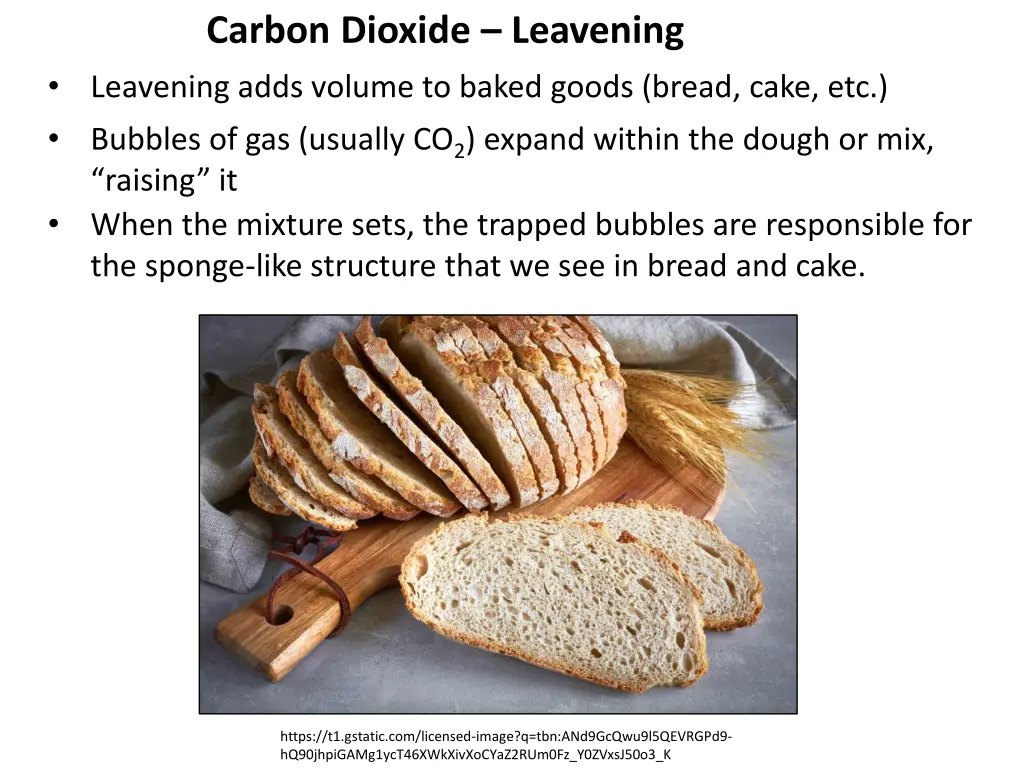 carbon dioxide leavening