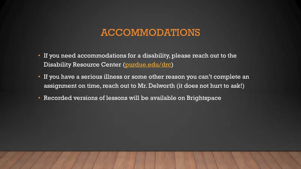 accommodations