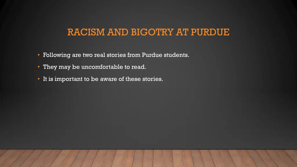 racism and bigotry at purdue