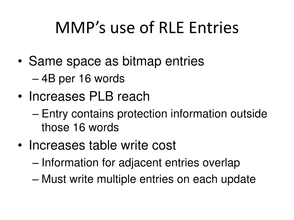 mmp s use of rle entries