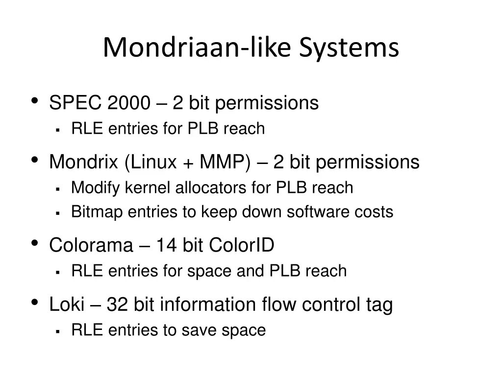 mondriaan like systems