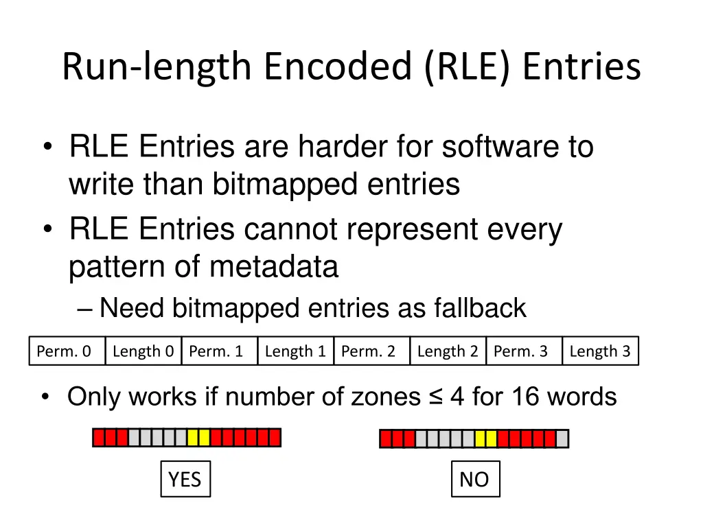 run length encoded rle entries