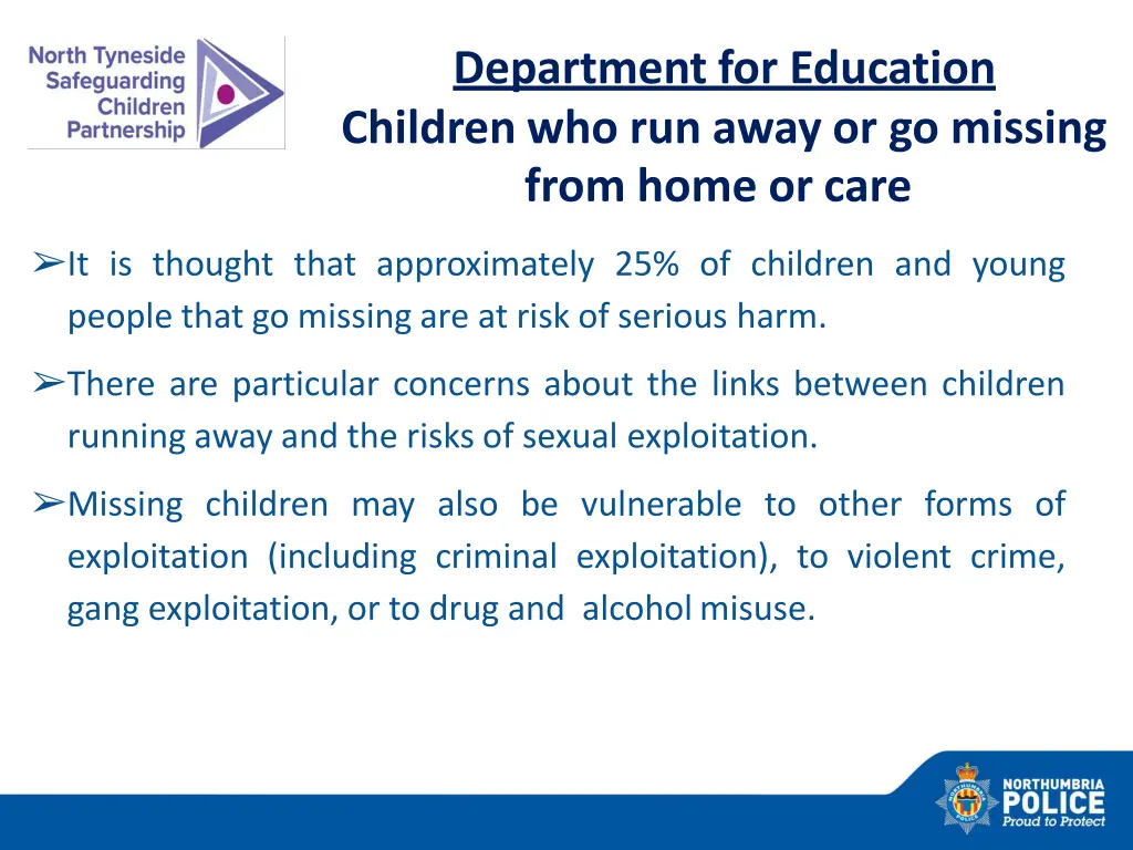 department for education children who run away