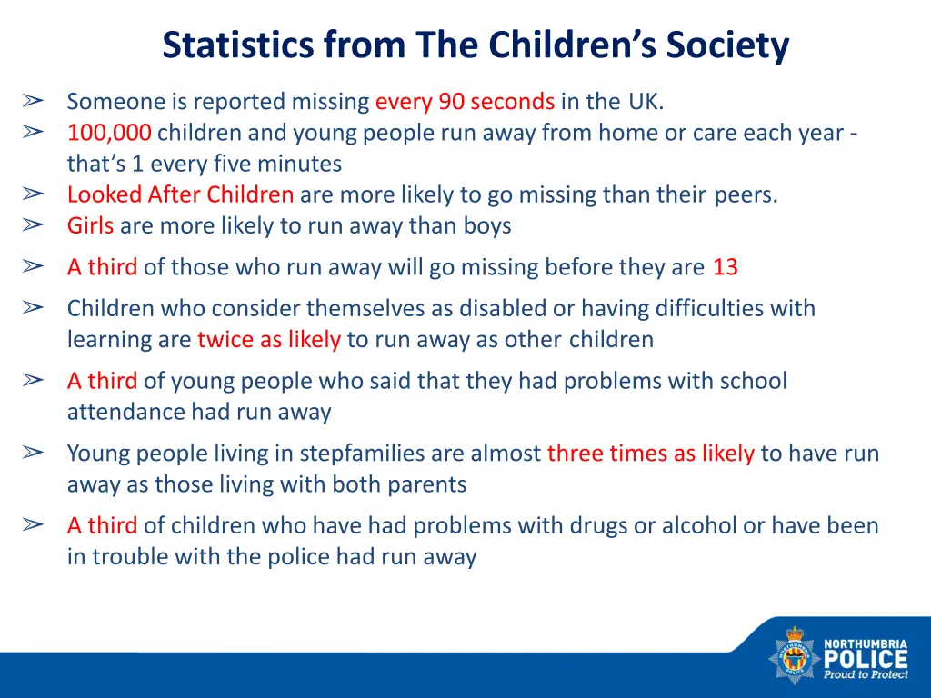 statistics from the children s society