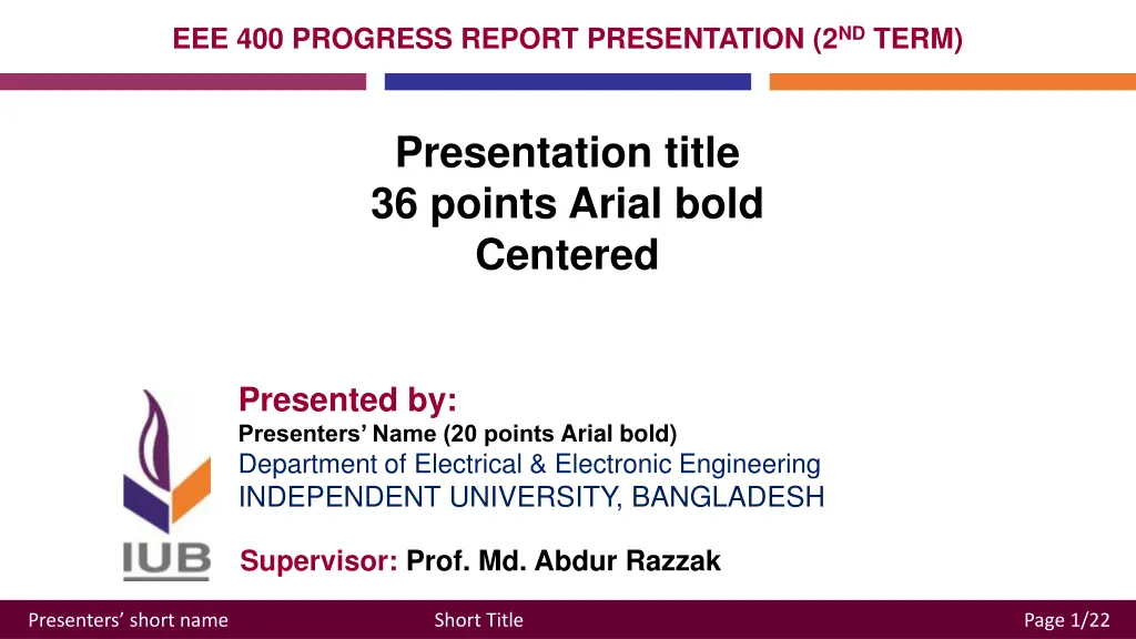 eee 400 progress report presentation 2 nd term