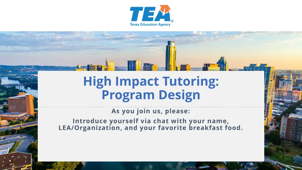high impact tutoring program design