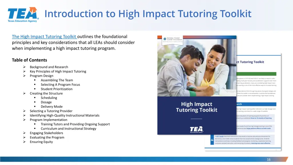 introduction to high impact tutoring toolkit