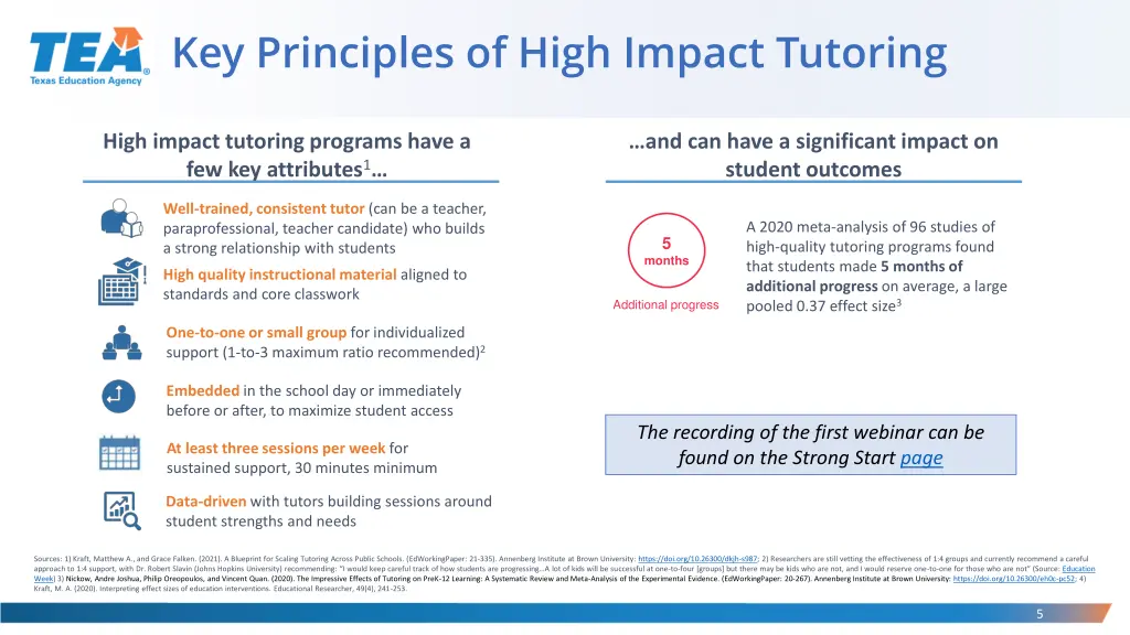 key principles of high impact tutoring