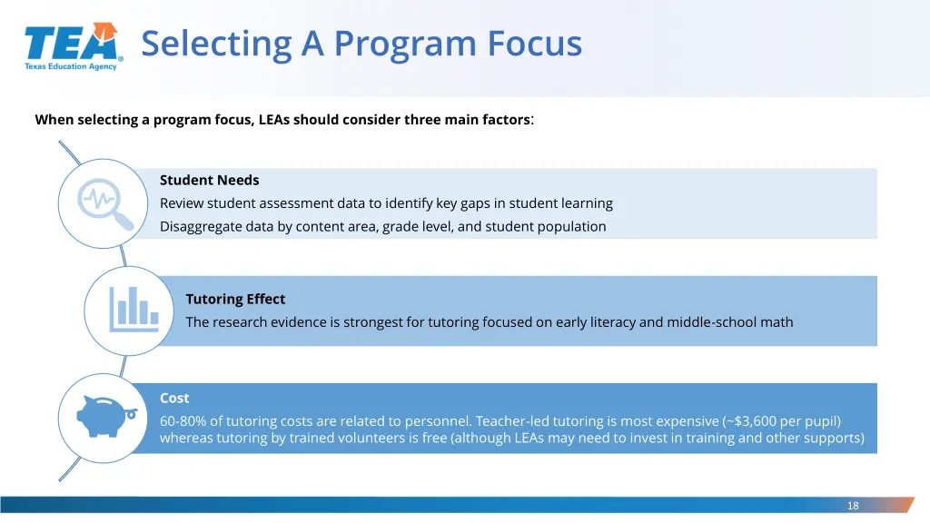 selecting a program focus