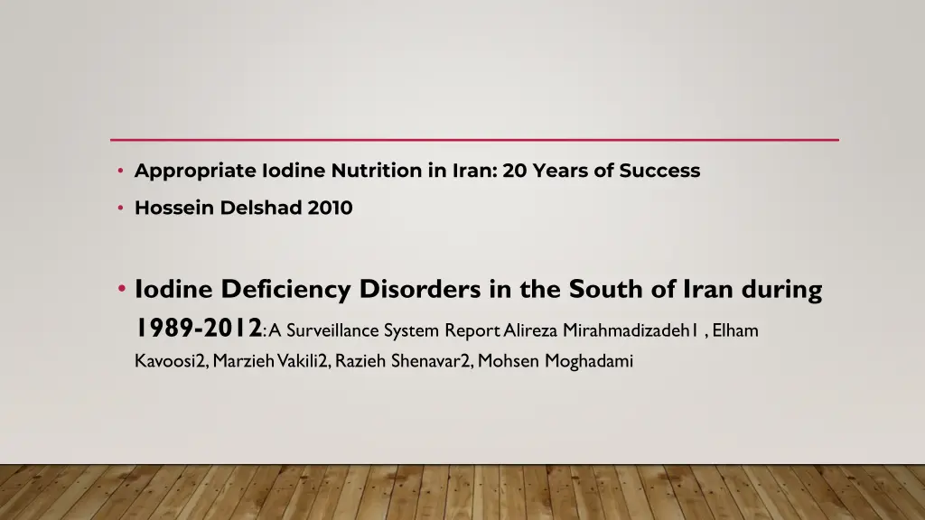 appropriate iodine nutrition in iran 20 years