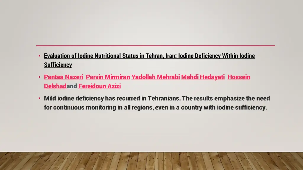 evaluation of iodine nutritional status in tehran