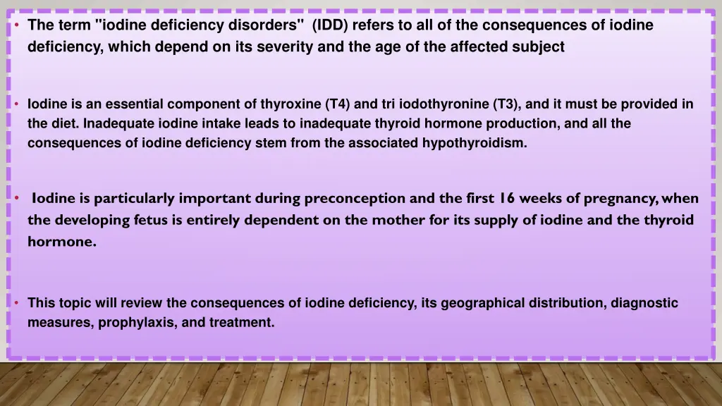 the term iodine deficiency disorders idd refers