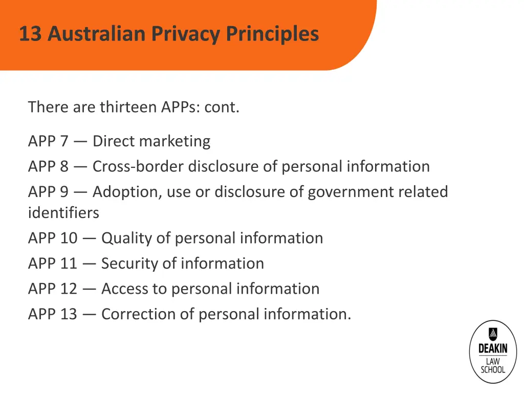 13 australian privacy principles 1