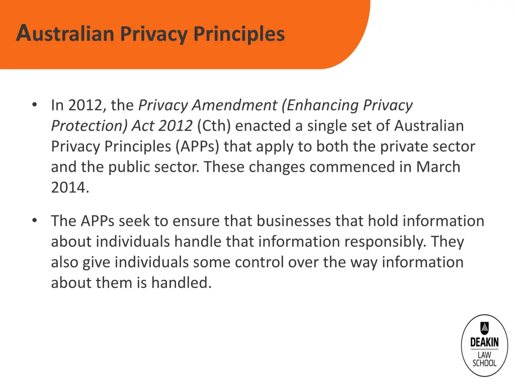 a ustralian privacy principles