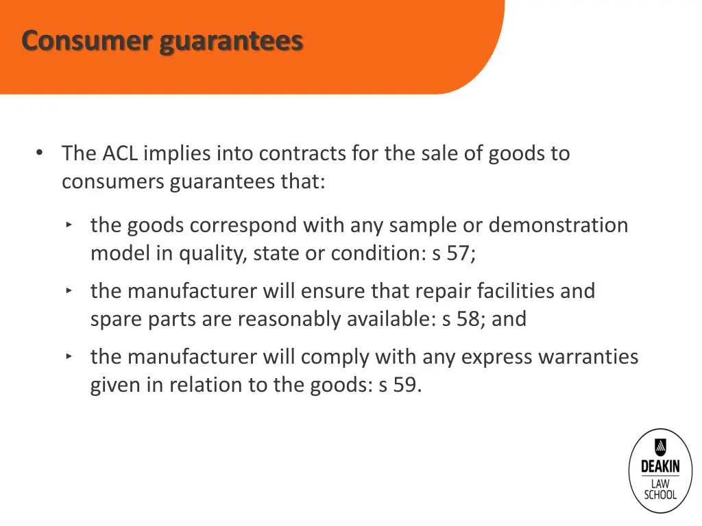 consumer guarantees 1