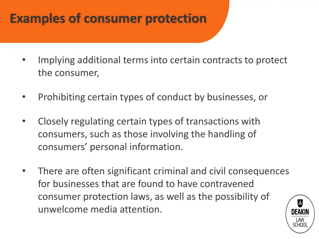 examples of consumer protection
