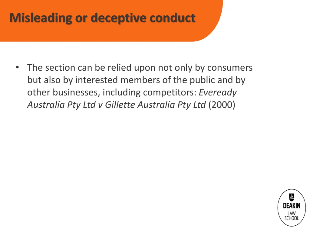 misleading or deceptive conduct 1