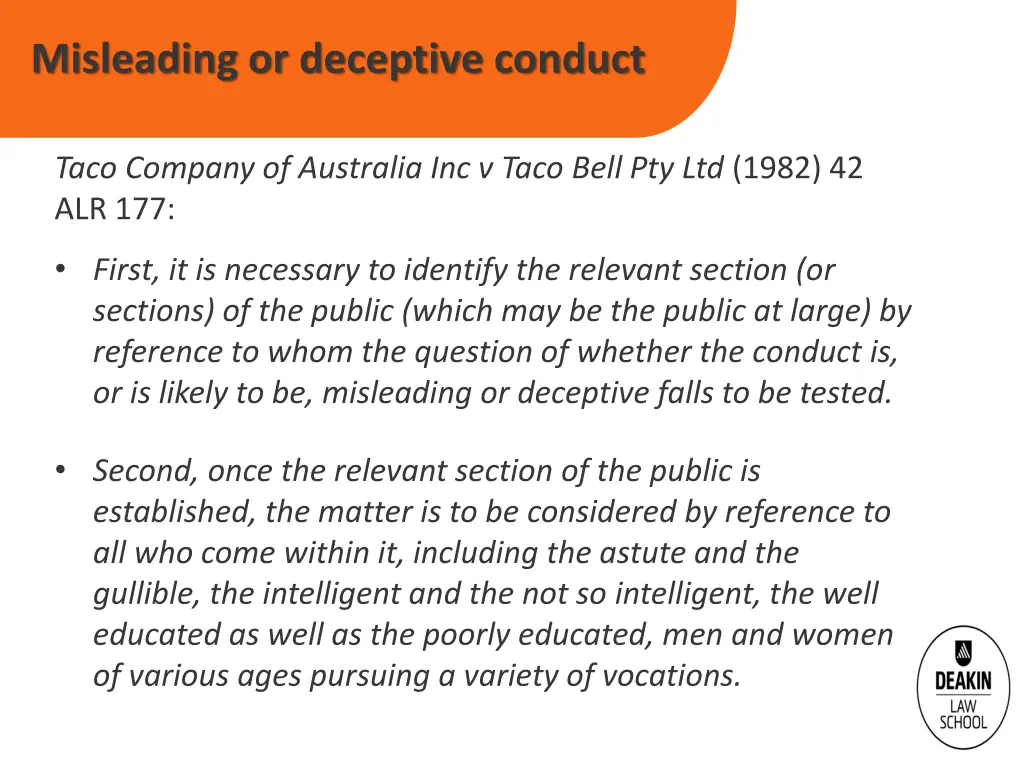 misleading or deceptive conduct 6