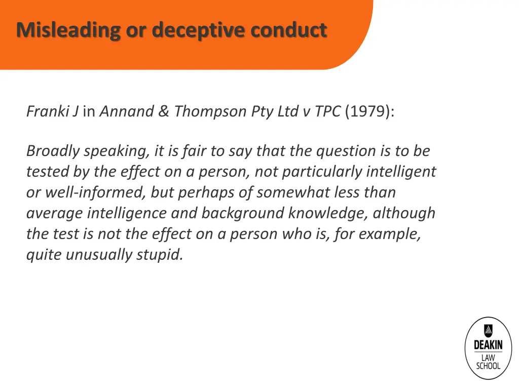 misleading or deceptive conduct 7