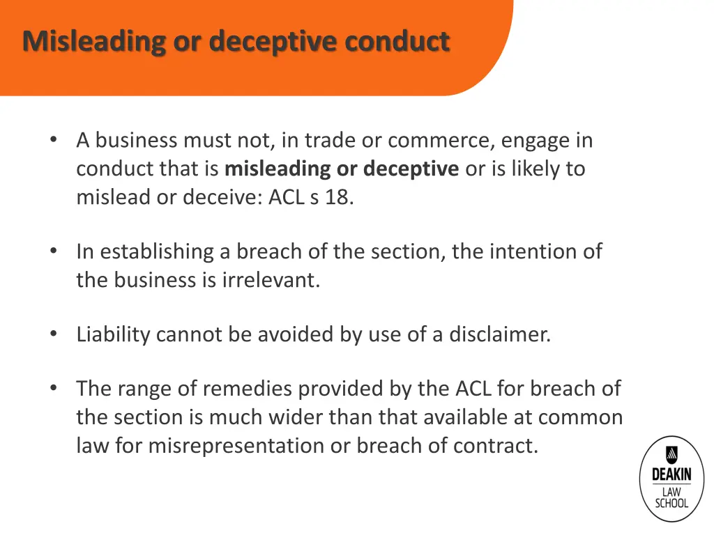 misleading or deceptive conduct