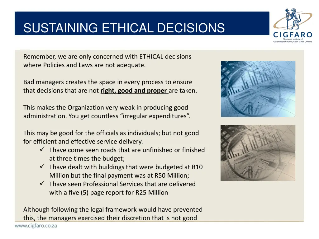 sustaining ethical decisions