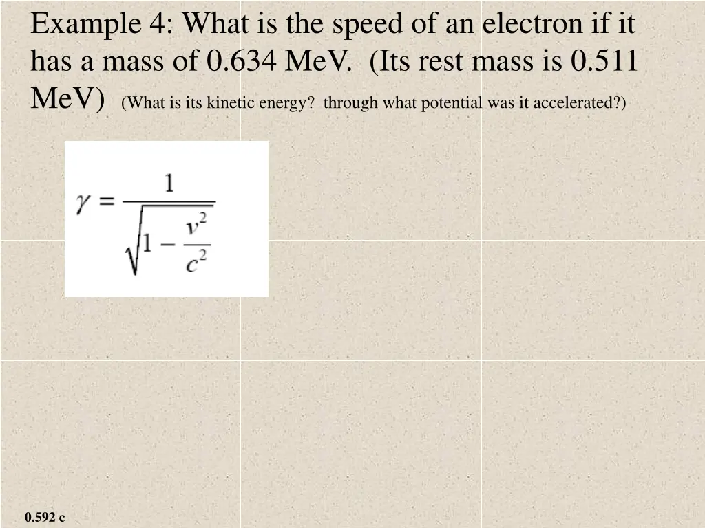 example 4 what is the speed of an electron