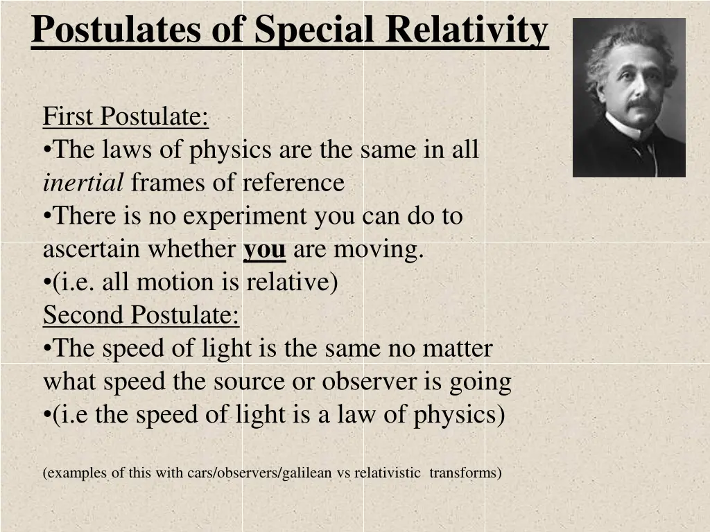 postulates of special relativity