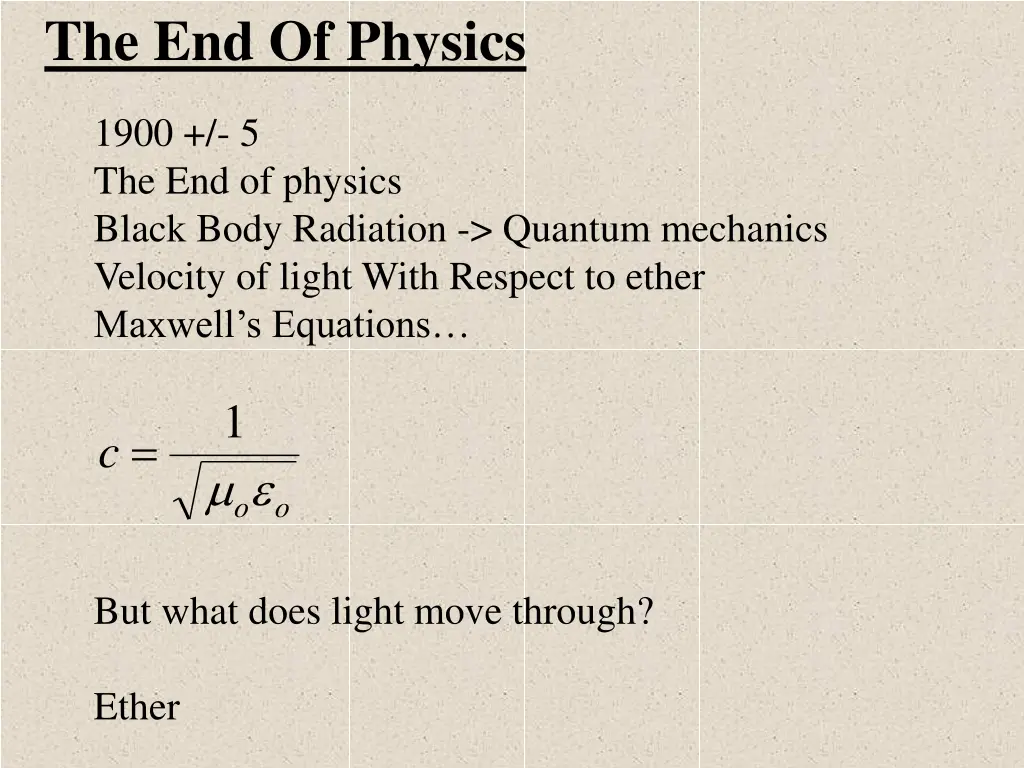 the end of physics