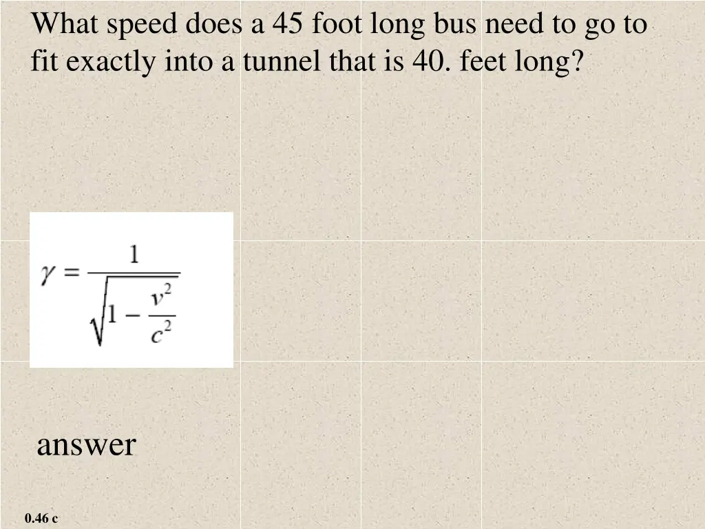 what speed does a 45 foot long bus need