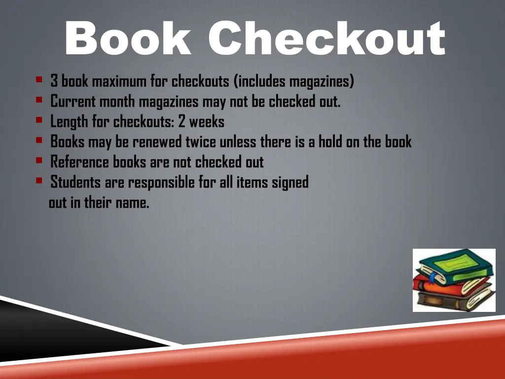 book checkout 3 book maximum for checkouts