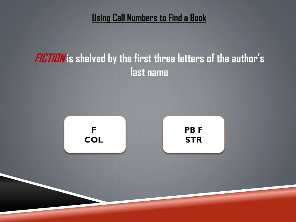 using call numbers to find a book 2