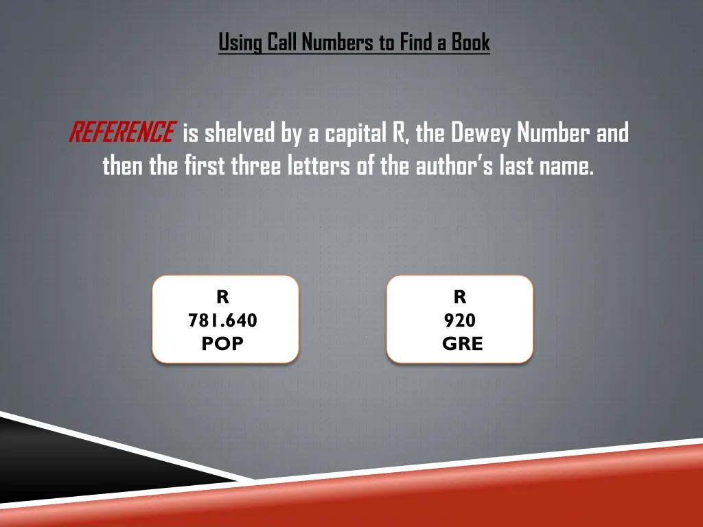 using call numbers to find a book 3