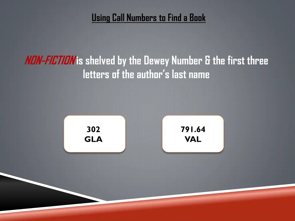 using call numbers to find a book