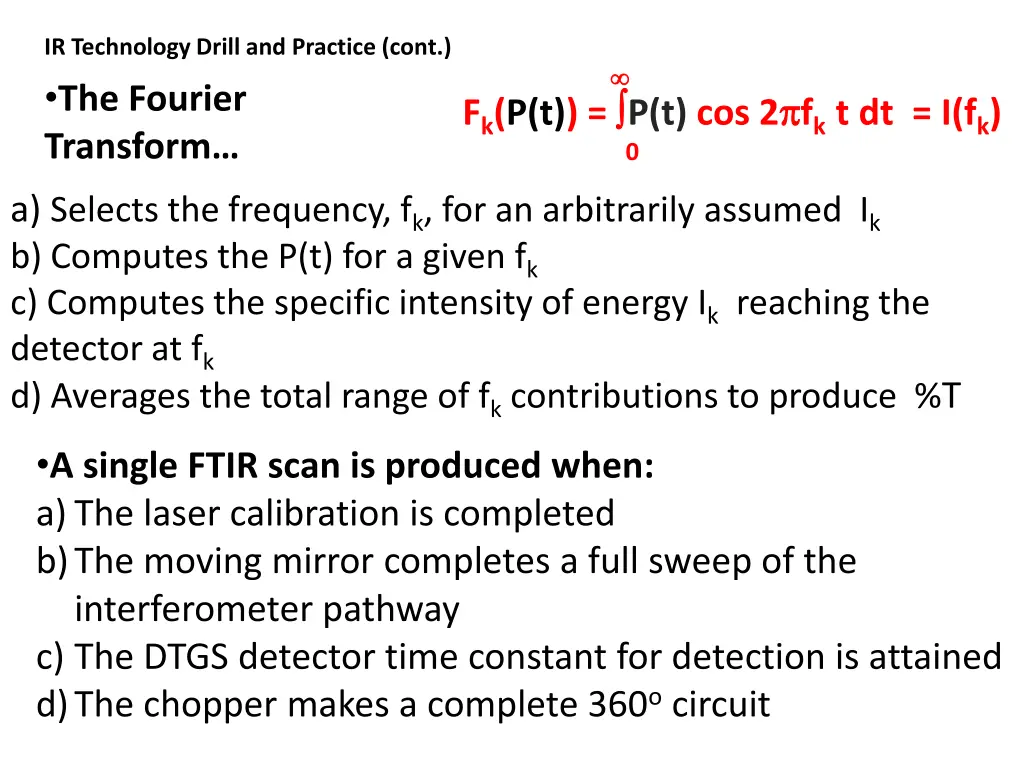 ir technology drill and practice cont the fourier