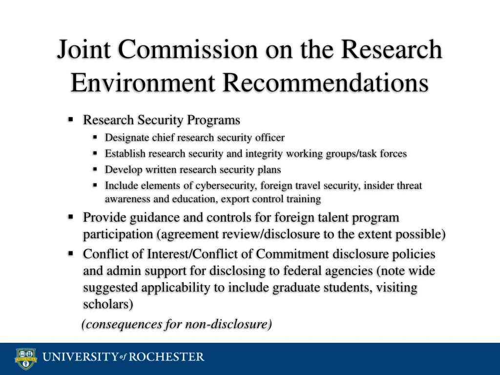 joint commission on the research environment