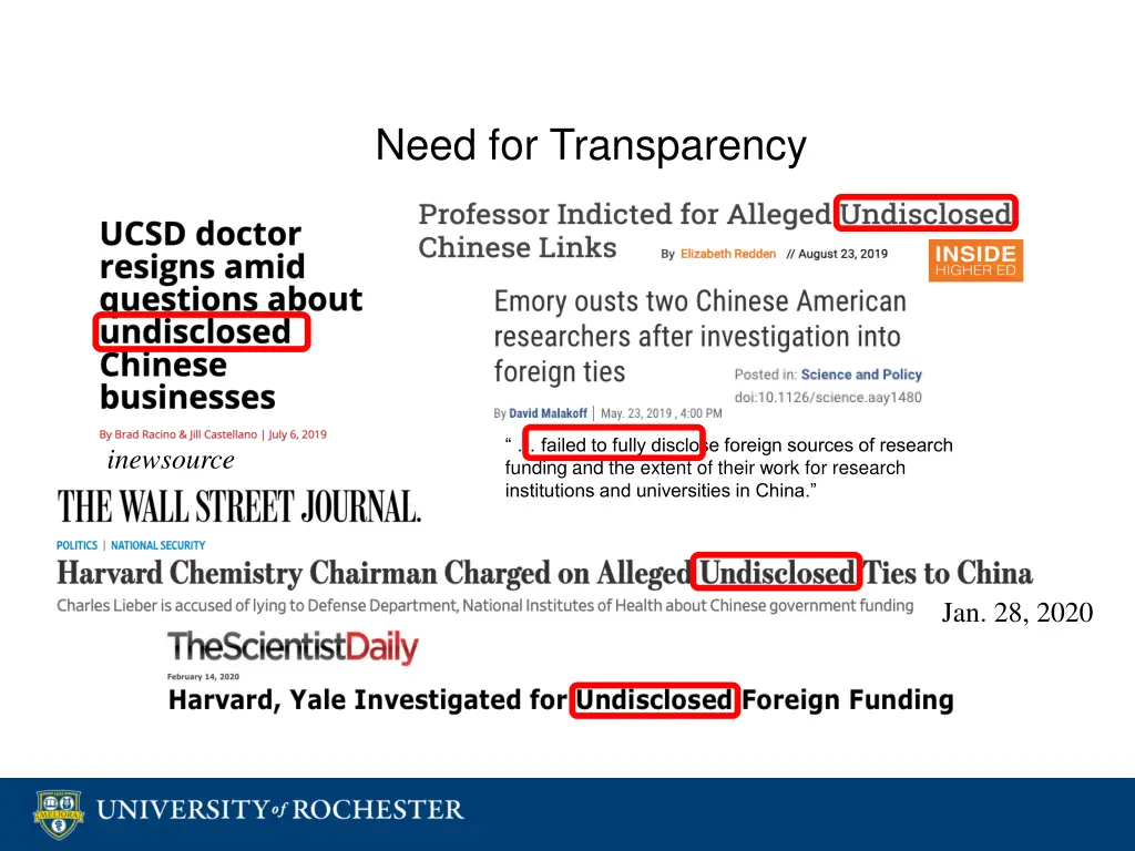 need for transparency