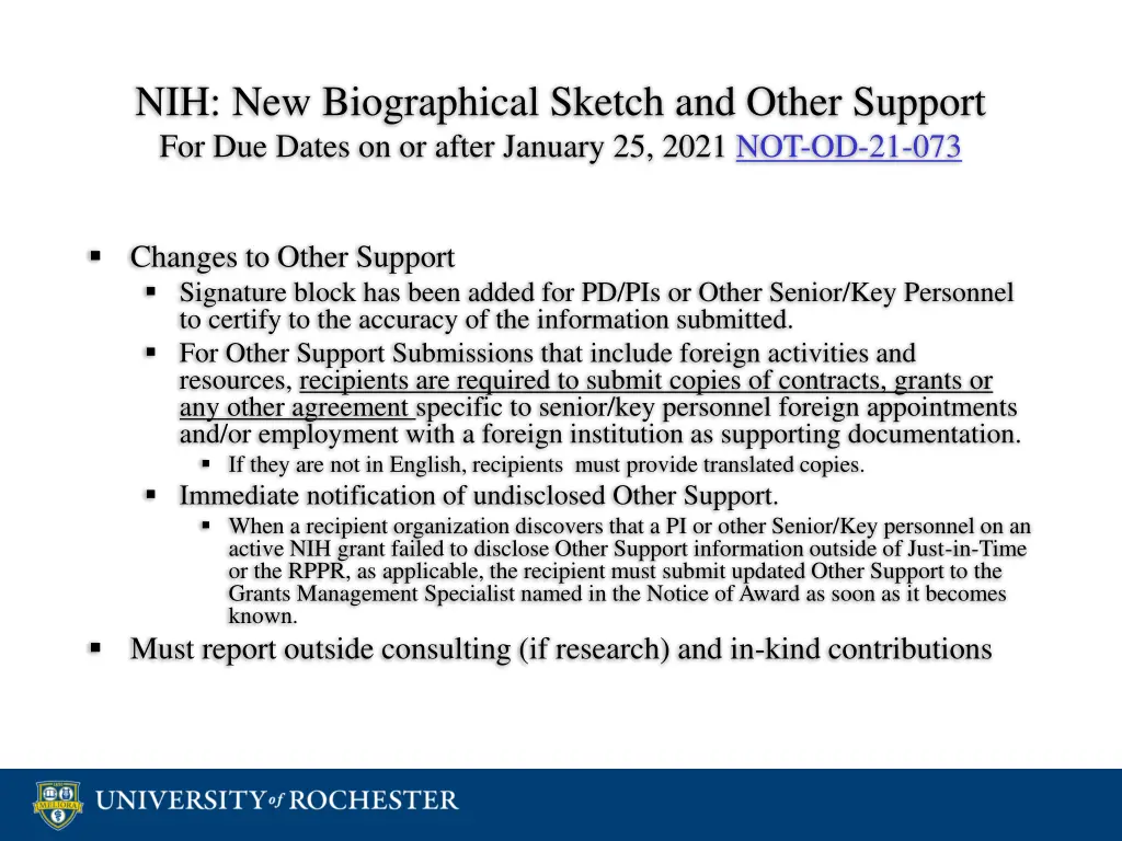 nih new biographical sketch and other support