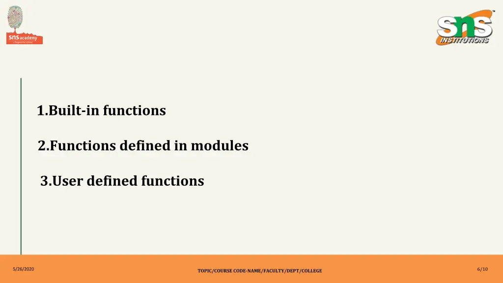 1 built in functions